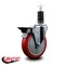 Service Caster 5'' Red Poly Swivel 1-1/4'' Expanding Stem Caster with Brake SCC-EX20S514-PPUB-RED-PLB-114 - alternate 4
